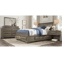 Mill Valley II Gray 7 Pc King Sleigh Bedroom with Storage