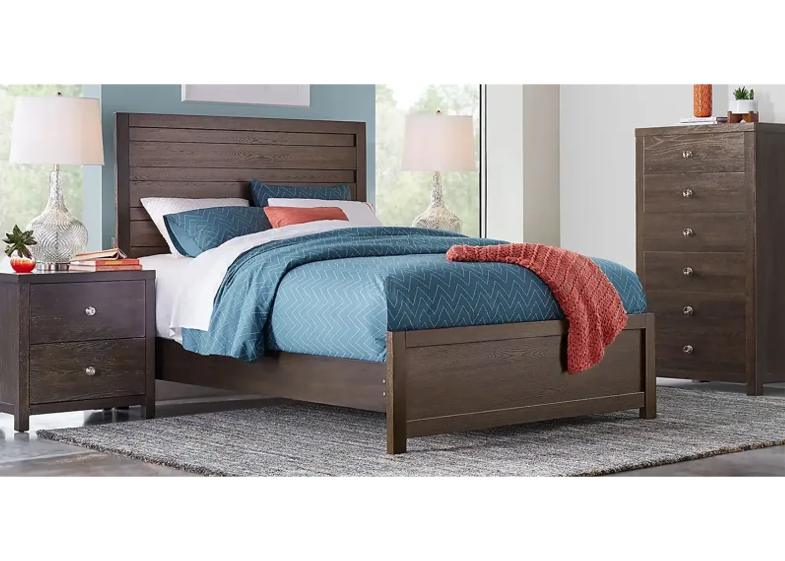 Barringer Place Merlot 5 Pc King Panel Bedroom