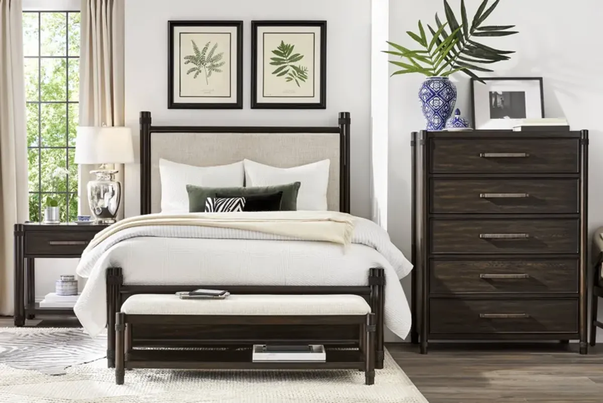 Vineyard Estates Brown 5 Pc Queen Upholstered Bedroom