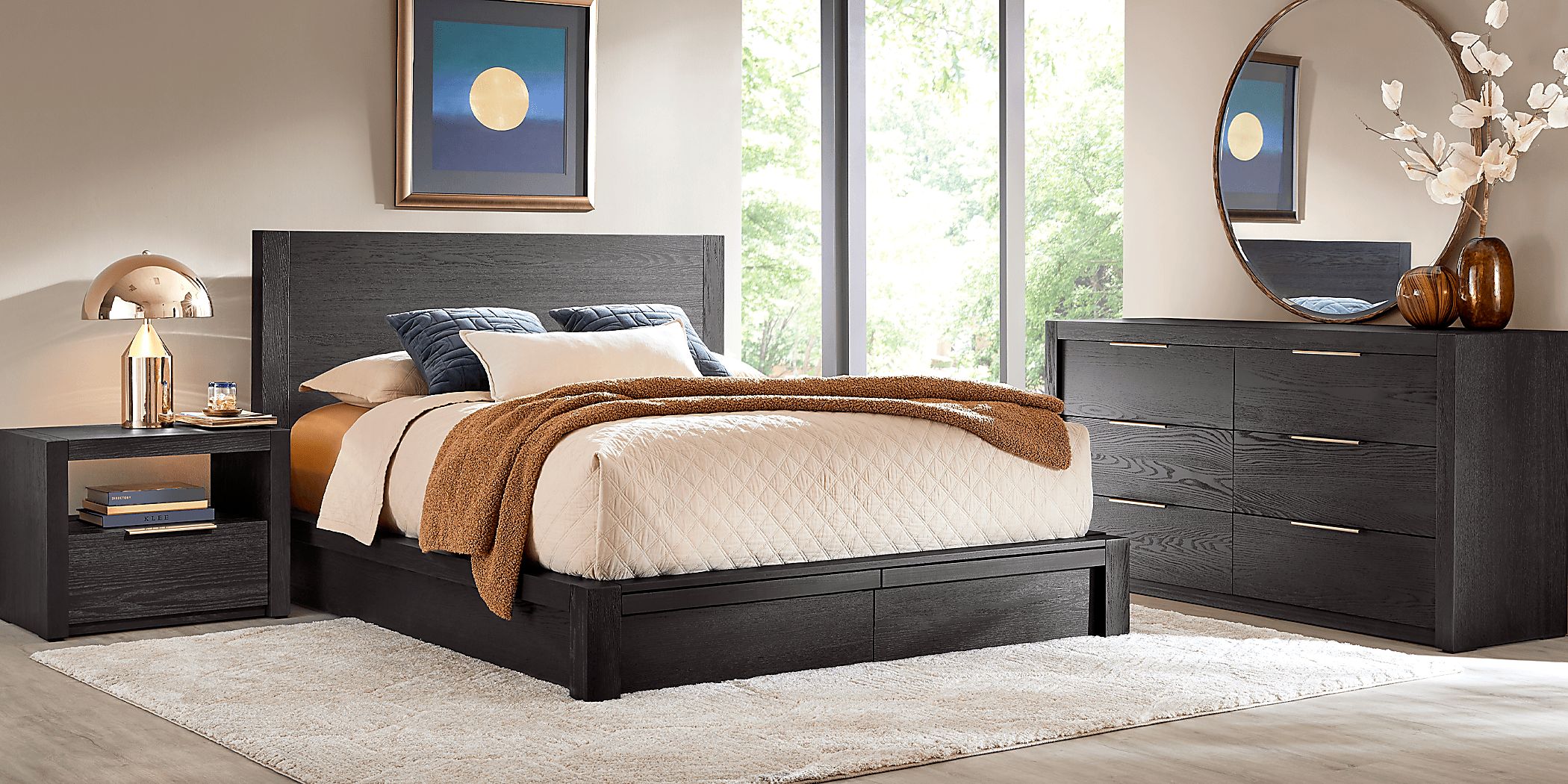 Easton Park Black 7 Pc King Storage Bedroom