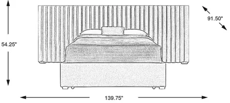 Belvedere Beige 4 Pc Queen Upholstered Storage Wall Bed