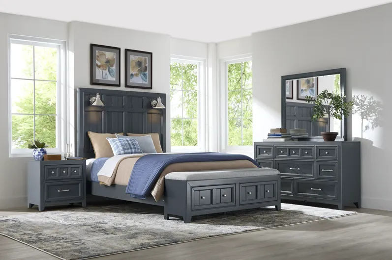 Owings Mill Graphite 7 Pc Queen Storage Bedroom