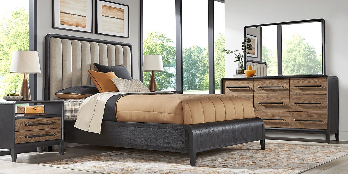 Archer Grove Black 7 Pc Queen Upholstered Bedroom