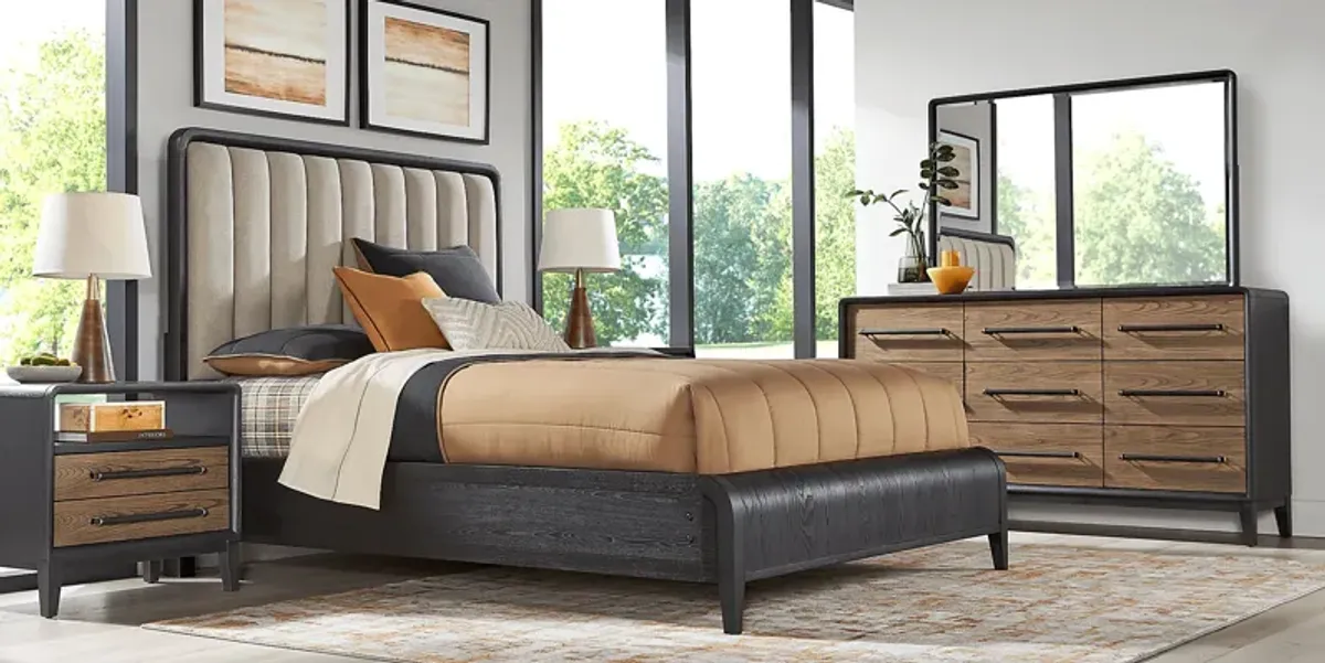 Archer Grove Black 7 Pc Queen Upholstered Bedroom