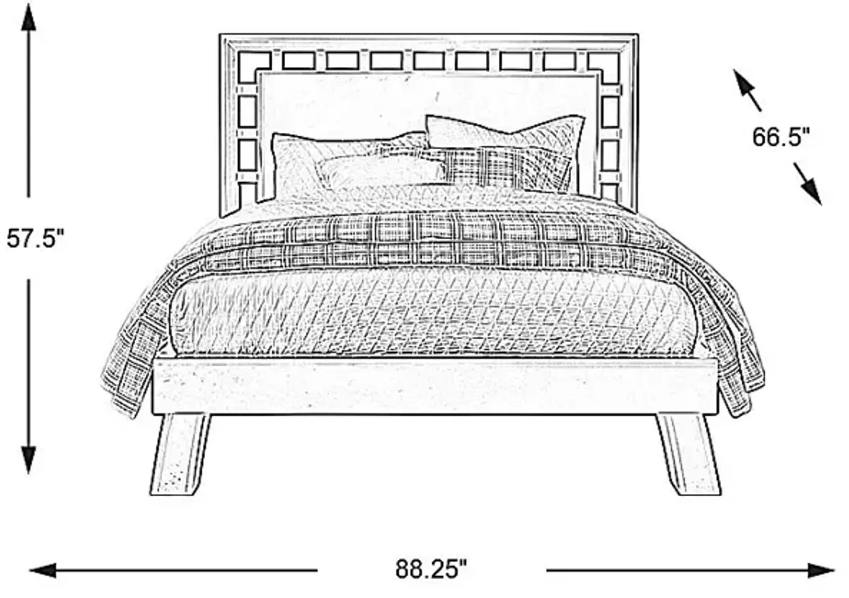 Belcourt Black 3 Pc Queen Lattice Arch Bed