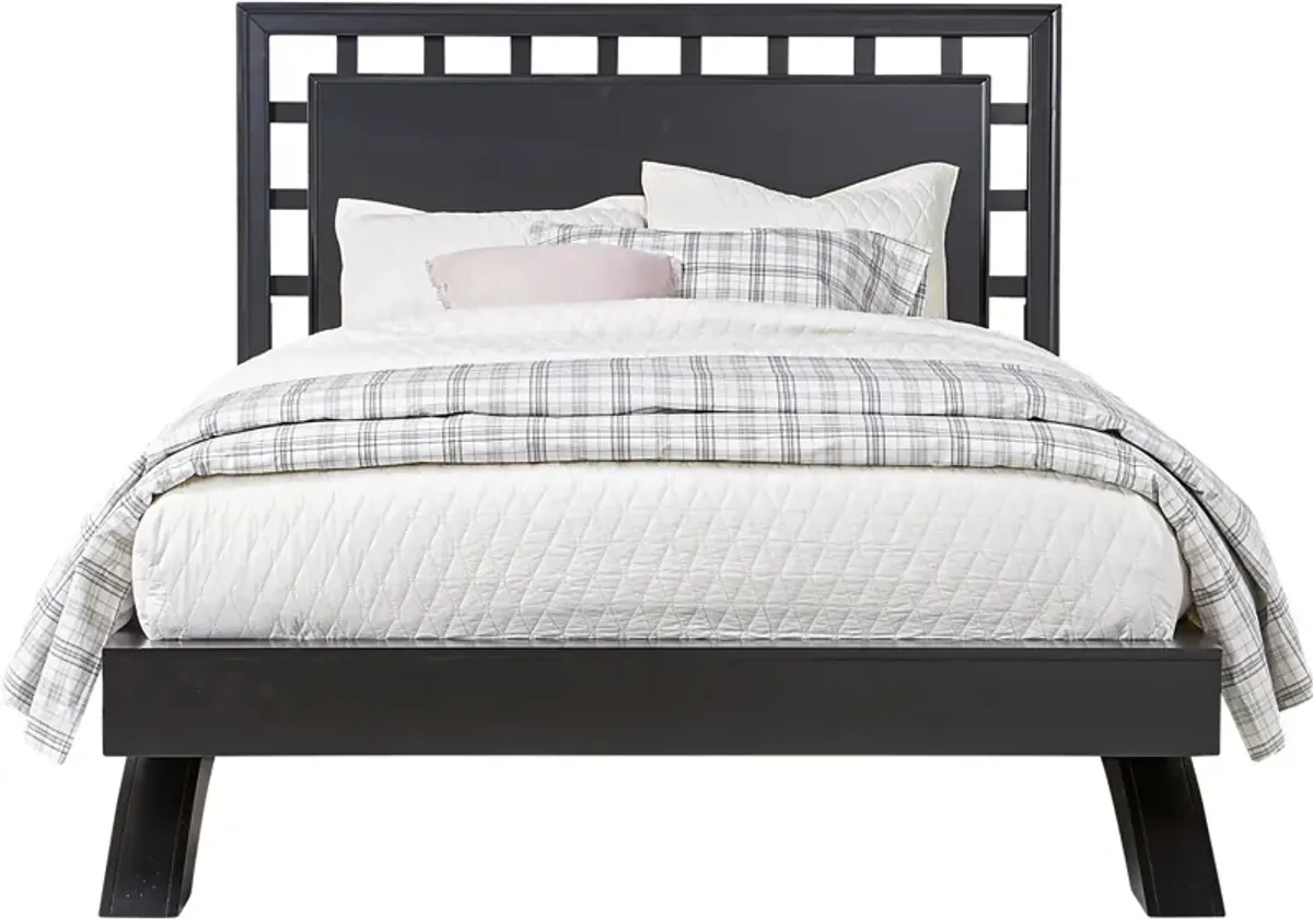 Belcourt Black 3 Pc Queen Lattice Arch Bed