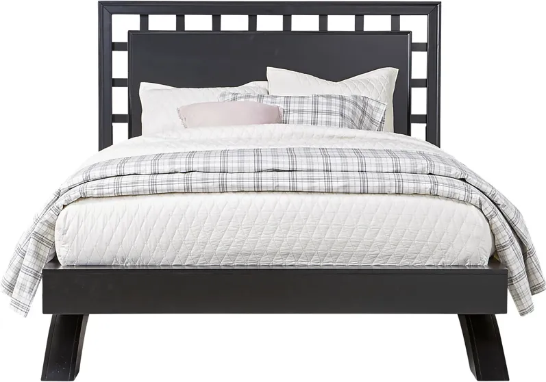 Belcourt Black 3 Pc Queen Lattice Arch Bed