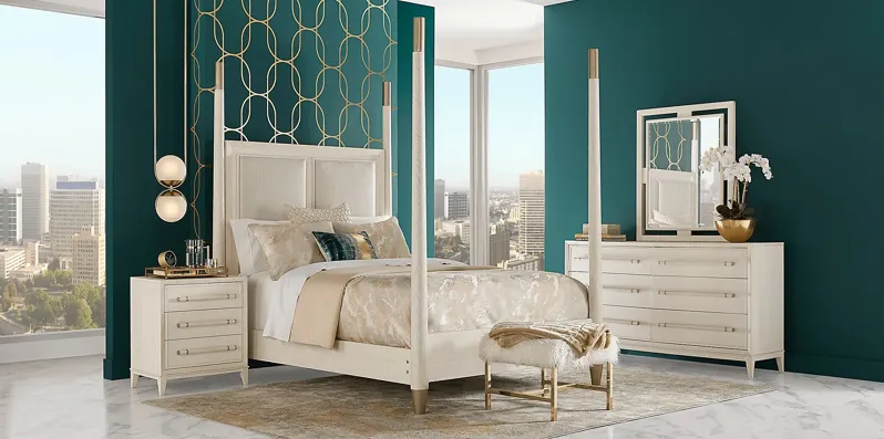 Clarissa White 7 Pc Queen Poster Bedroom