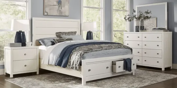 Barringer Place White 7 Pc Queen Panel Bedroom with Storage