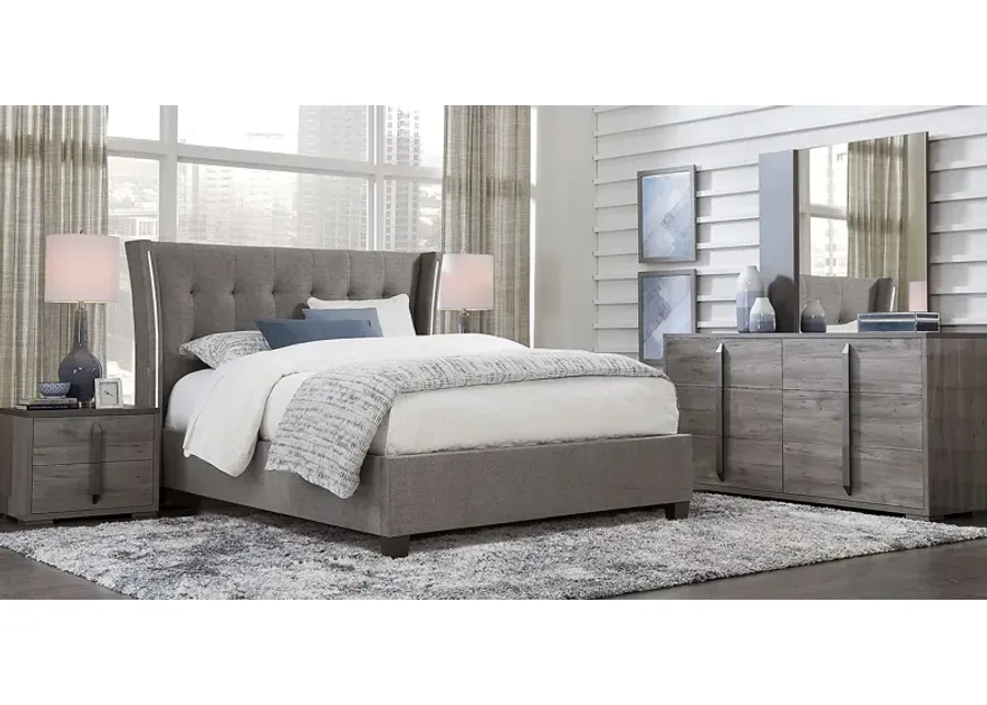 Park Slope Gray 7 Pc Queen Upholstered Bedroom