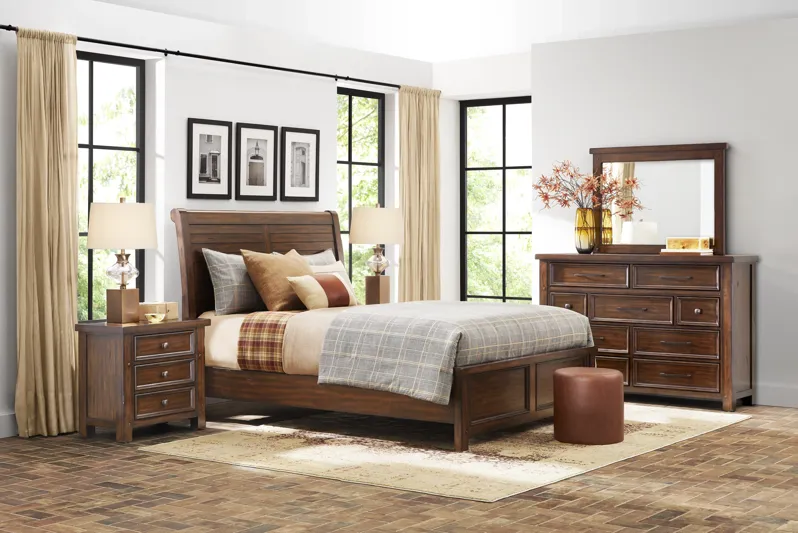 Emberton Dark Brown 7 Pc Queen Sleigh Bedroom