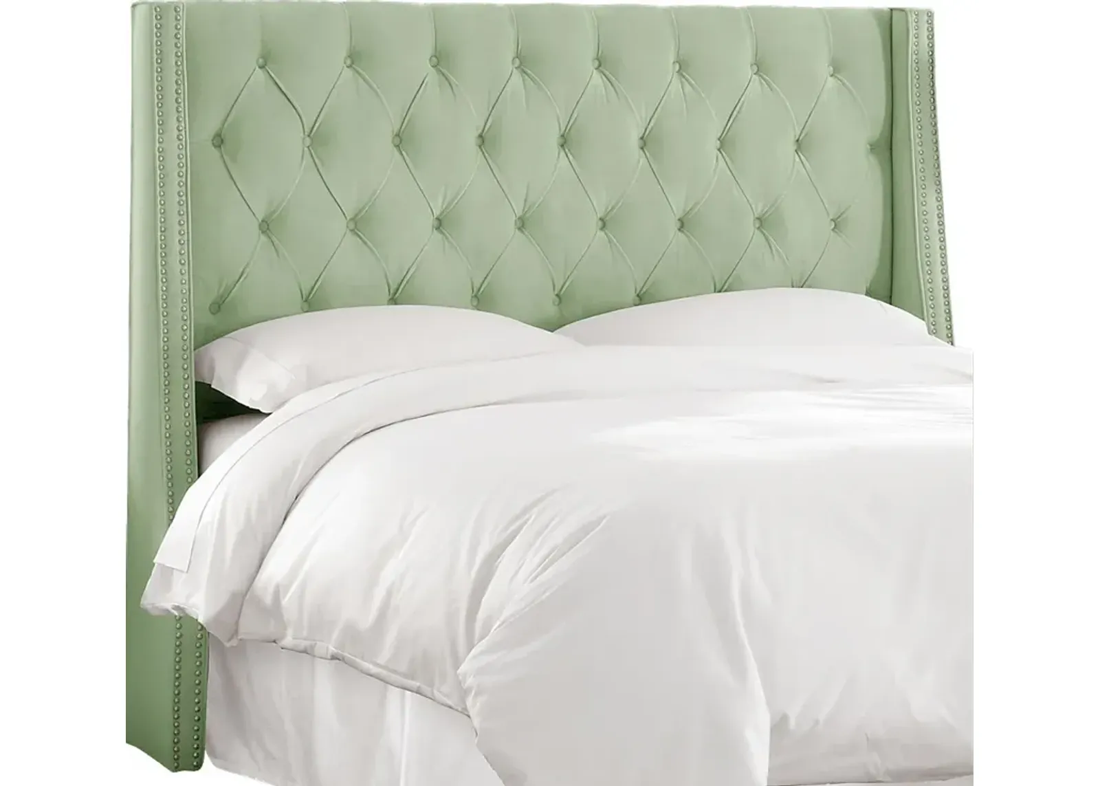 Garonne Green Full Upholstered Headboard.