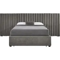 Belvedere Smoke 4 Pc King Upholstered Storage Wall Bed