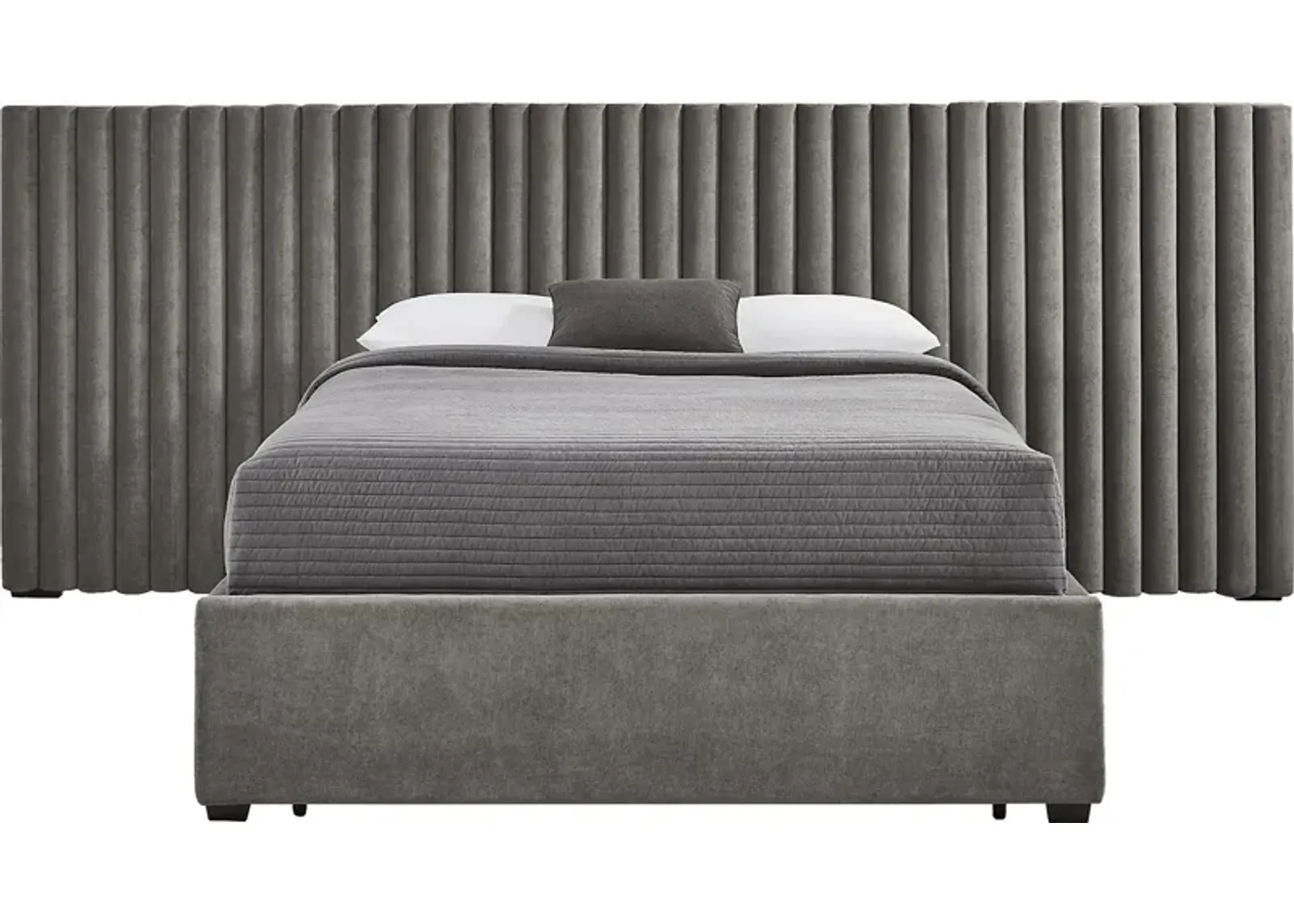 Belvedere Smoke 4 Pc King Upholstered Storage Wall Bed