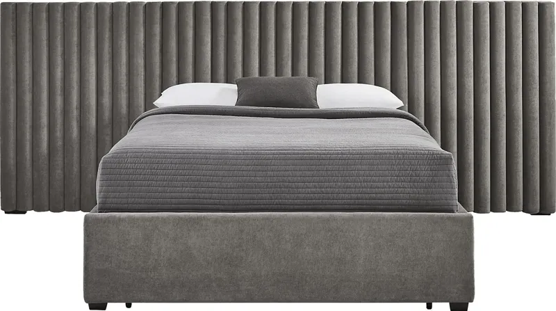 Belvedere Smoke 4 Pc King Upholstered Storage Wall Bed