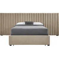 Belvedere Beige 4 Pc King Upholstered Storage Wall Bed