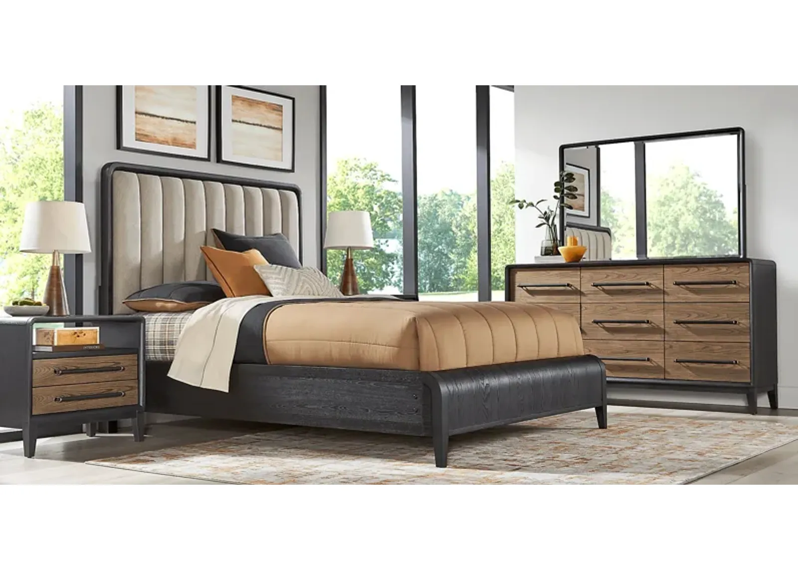 Archer Grove Black 7 Pc King Upholstered Bedroom