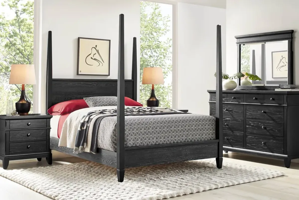Springville Black 7 Pc King Poster Bedroom