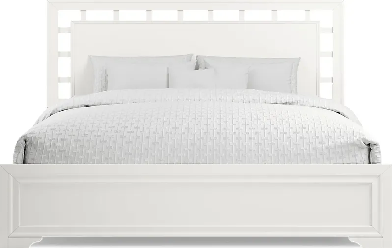 Belcourt White 3 Pc King Lattice Bed