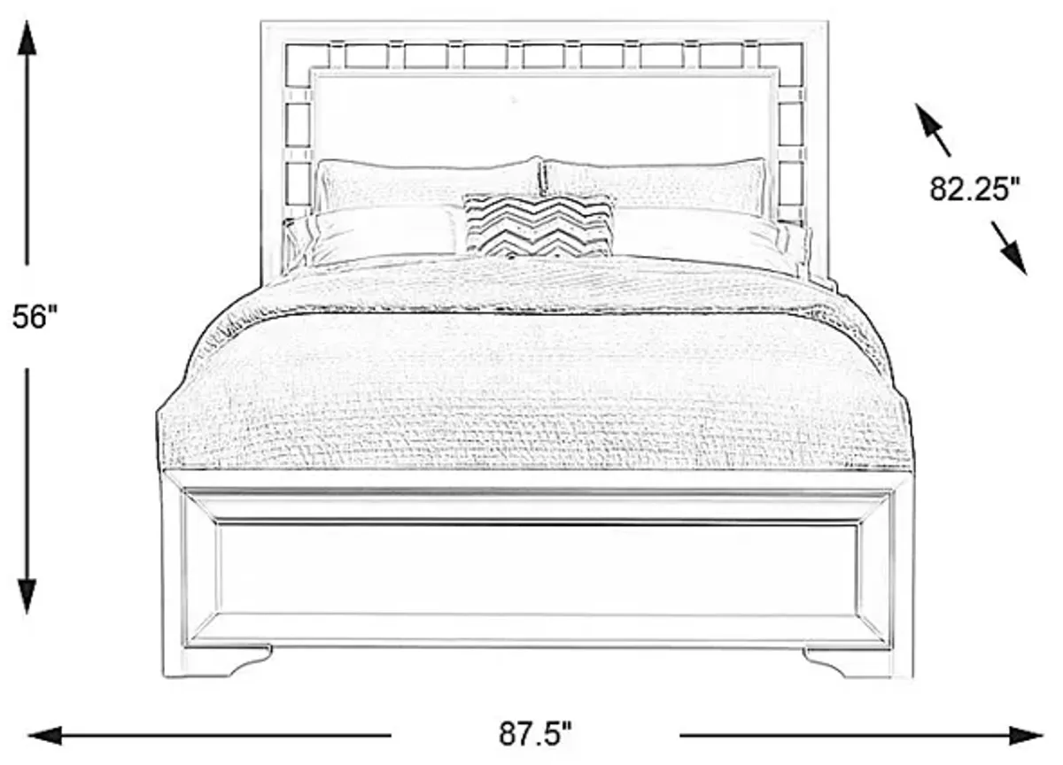 Belcourt White 3 Pc King Lattice Bed