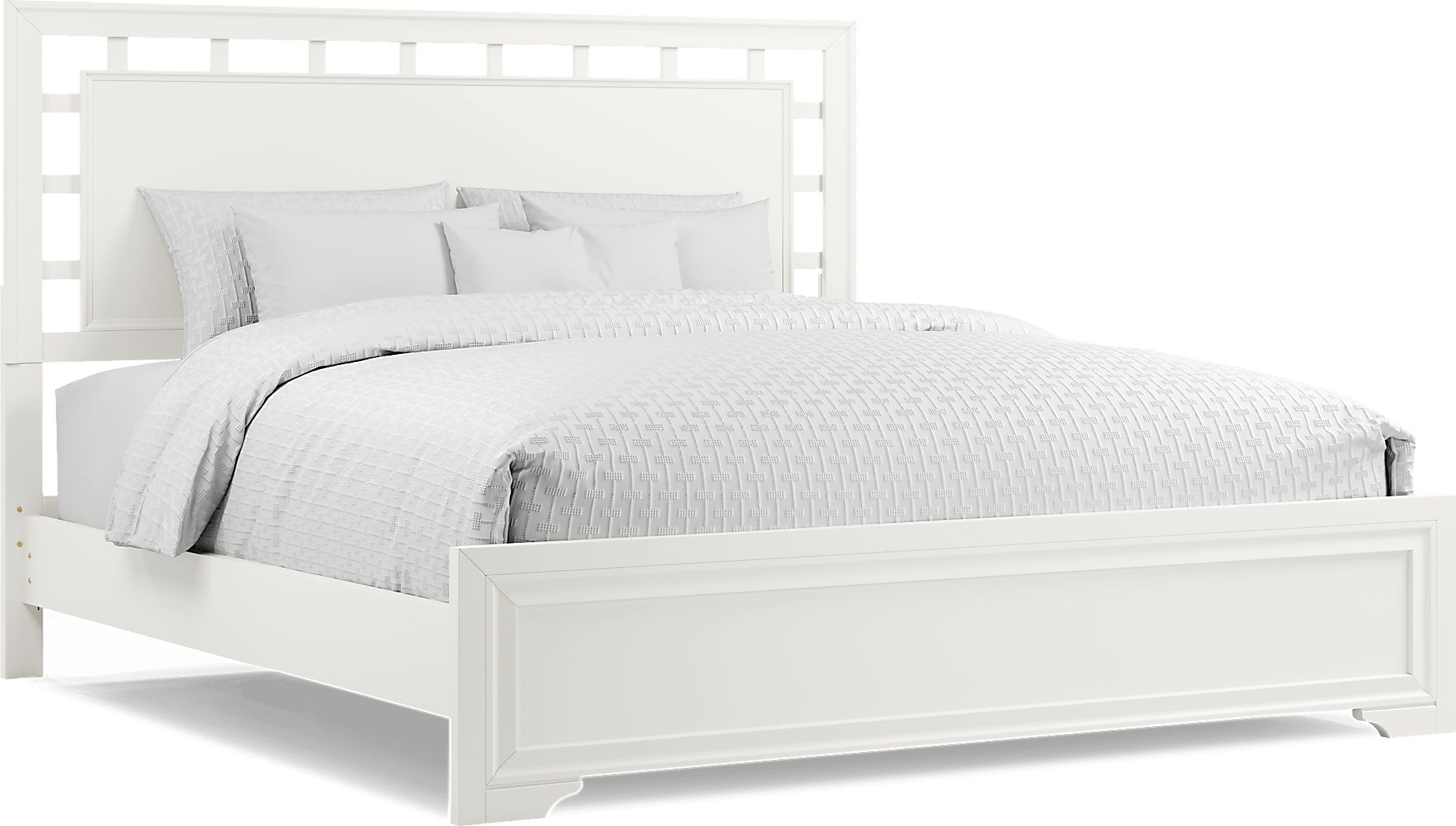 Belcourt White 3 Pc King Lattice Bed