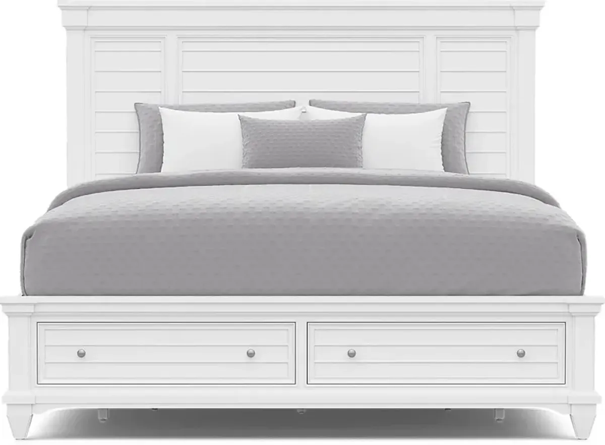 Hilton Head White 7 Pc King Storage Bedroom