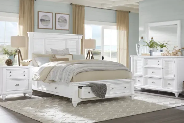 Hilton Head White 7 Pc King Storage Bedroom