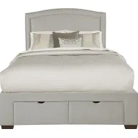 Loden Gray 3 Pc King Upholstered Bed with 2 Drawer Storage