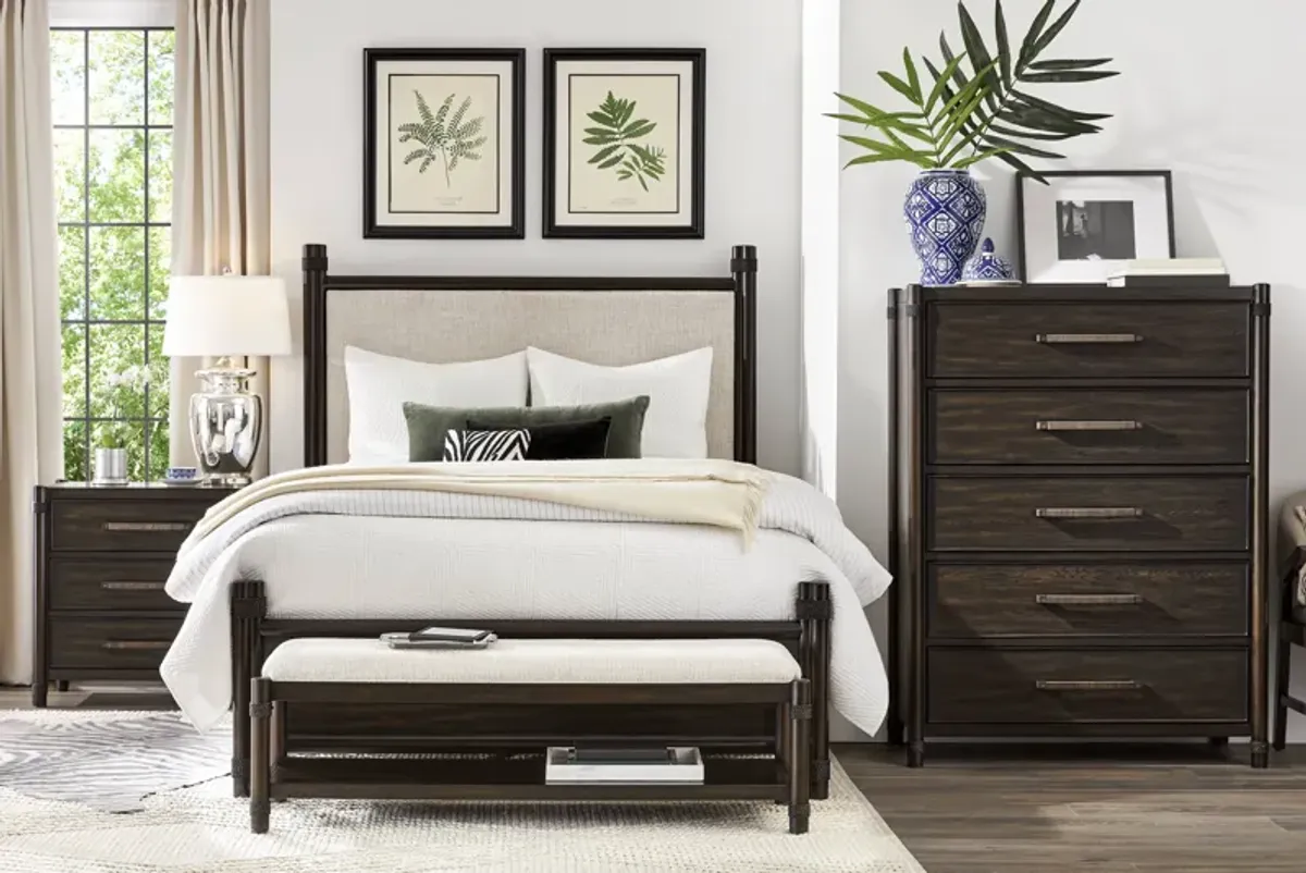 Vineyard Estates Brown 5 Pc Queen Upholstered Bedroom