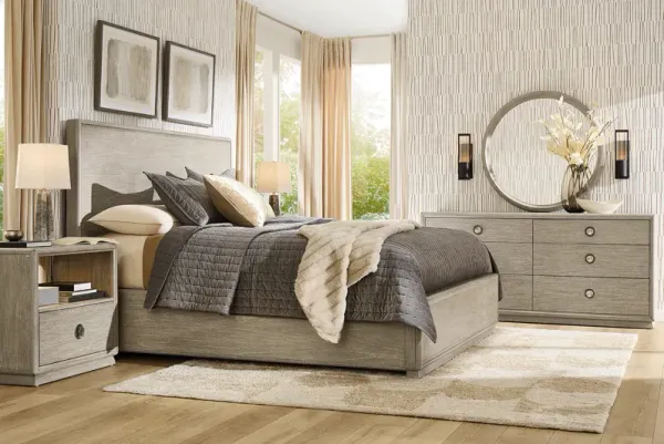 Santa Clarita Light Gray 7 Pc Queen Panel Bedroom