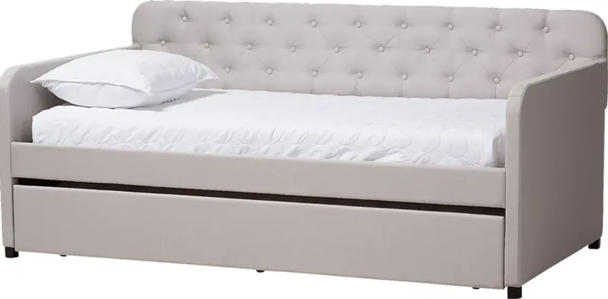 Milam Beige Twin Daybed With Trundle