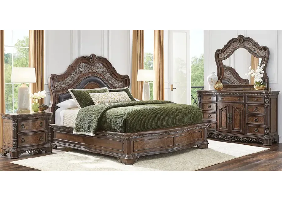 Yorkshire Manor Brown 7 Pc King Panel Bedroom