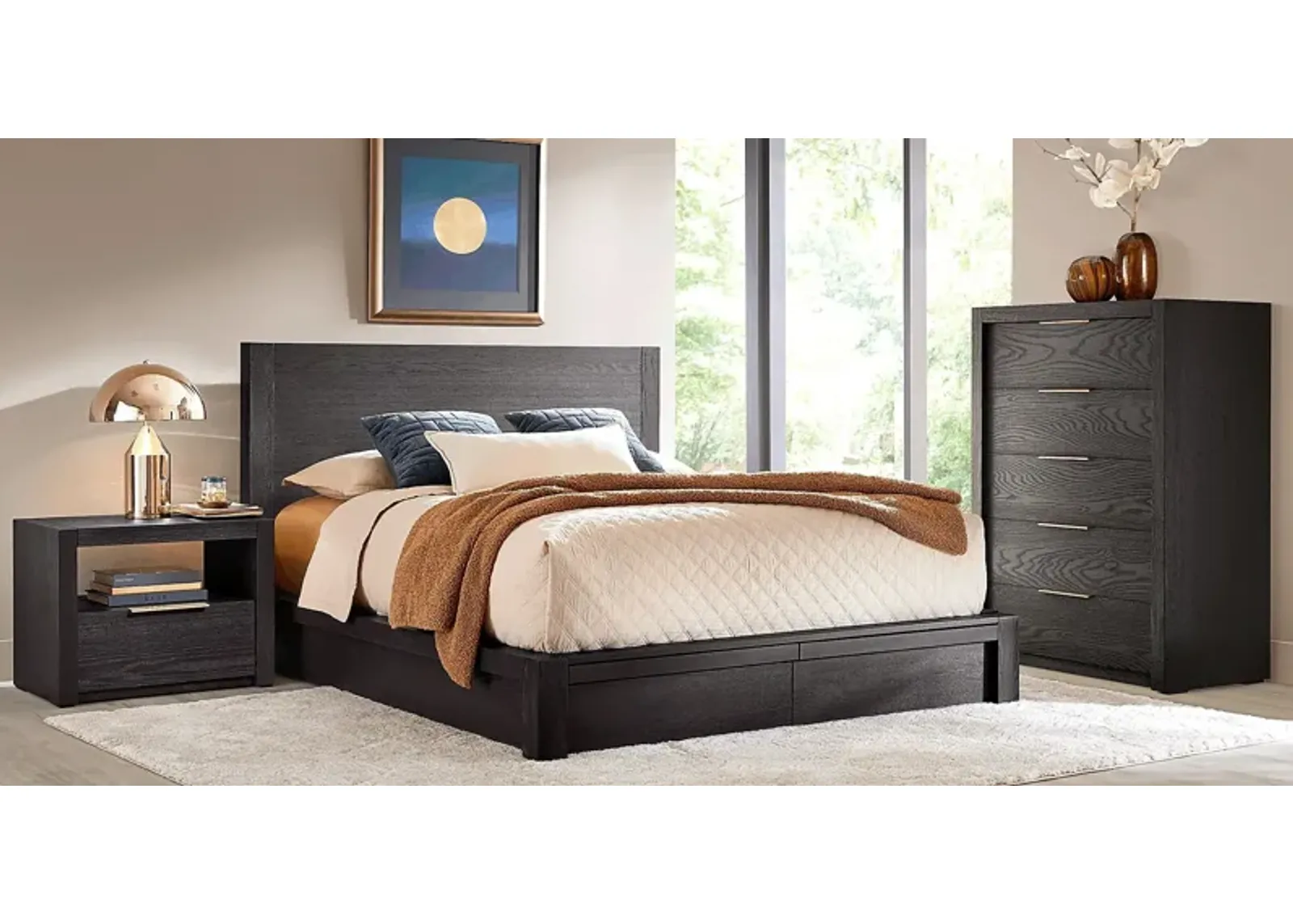 Easton Park Black 5 Pc King Storage Bedroom