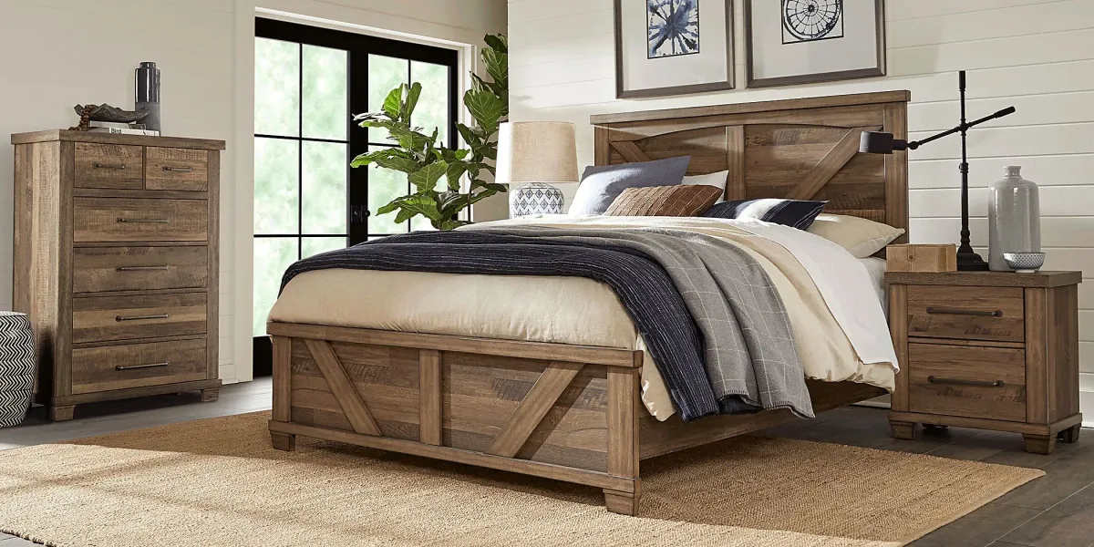 Woodcreek Brown 5 Pc King Panel Bedroom