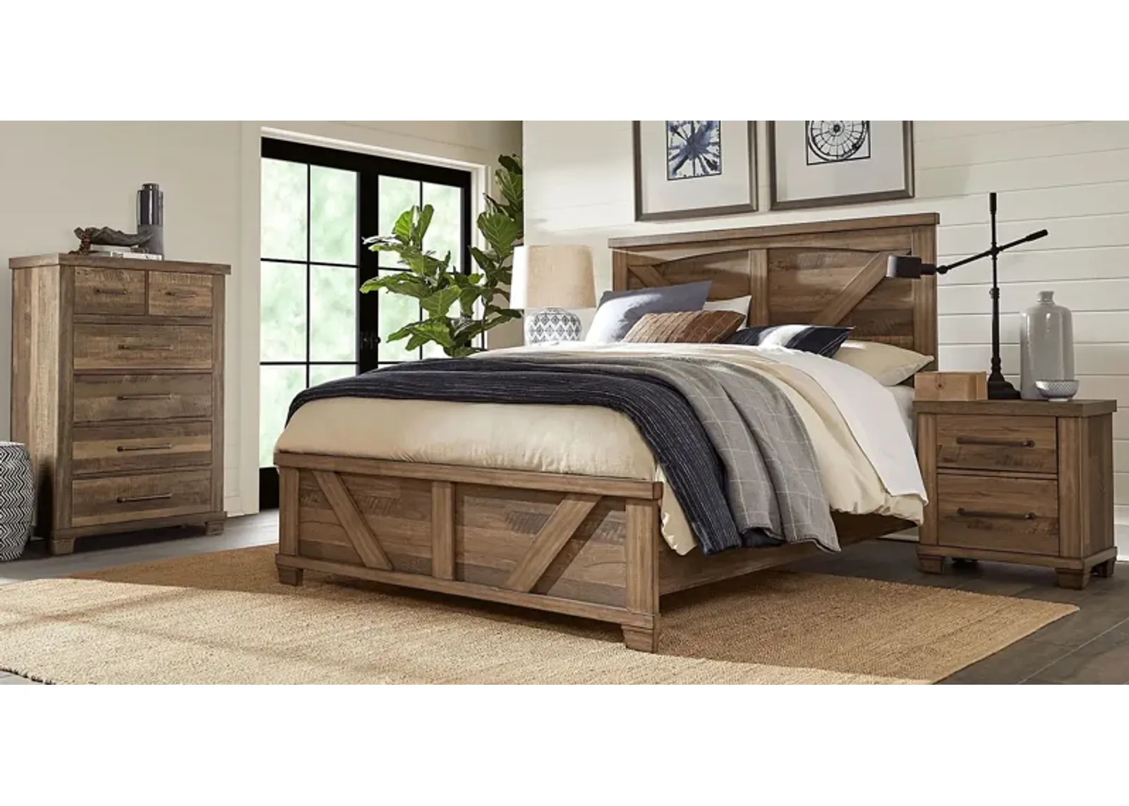 Woodcreek Brown 5 Pc King Panel Bedroom