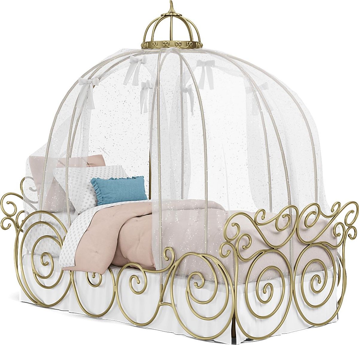 Disney Princess Dreamer White 6 Pc Twin Carriage Canopy Bedroom