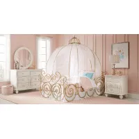 Disney Princess Dreamer White 6 Pc Twin Carriage Canopy Bedroom