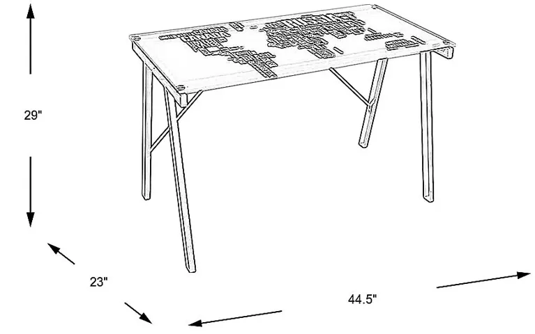 Kids World Map Black Graphic Desk