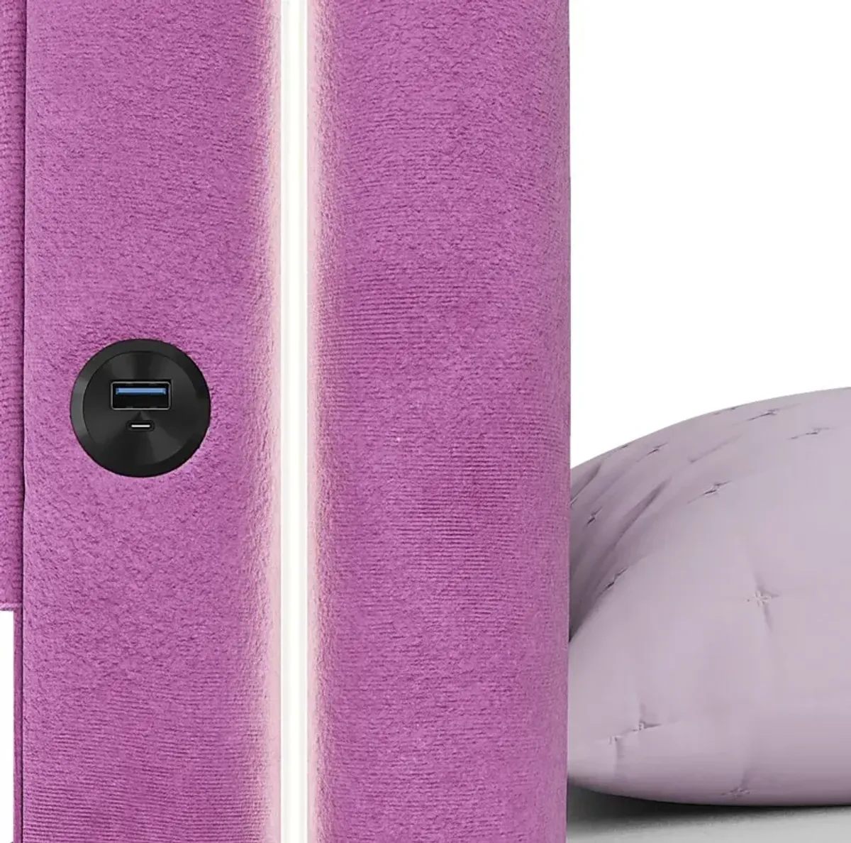 Kids Rainbow Joy Pink Twin Upholstered Bed