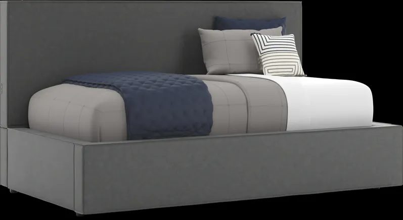 Kids Whitman Gray Twin Upholstered Lounge Bed
