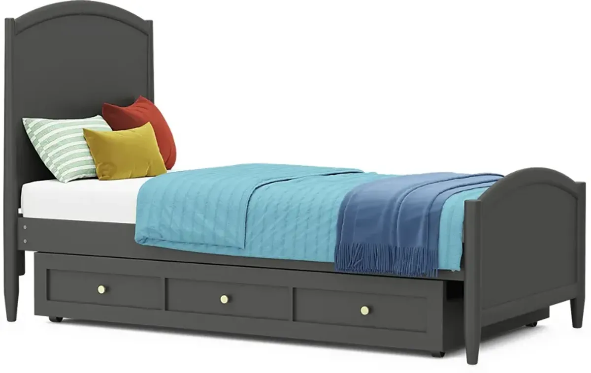 Kids Modern Colors Iron Ore 3 Pc Twin Panel Bed