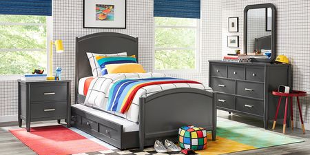 Kids Modern Colors Iron Ore 3 Pc Twin Panel Bed