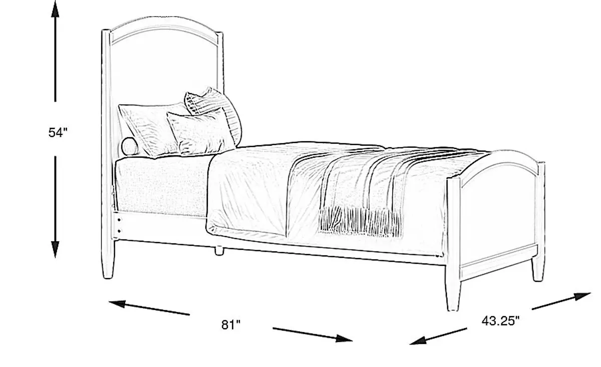 Kids Modern Colors Light Gray Twin Panel Bed