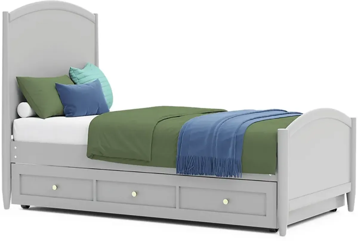 Kids Modern Colors Light Gray 3 Pc Twin Panel Bed