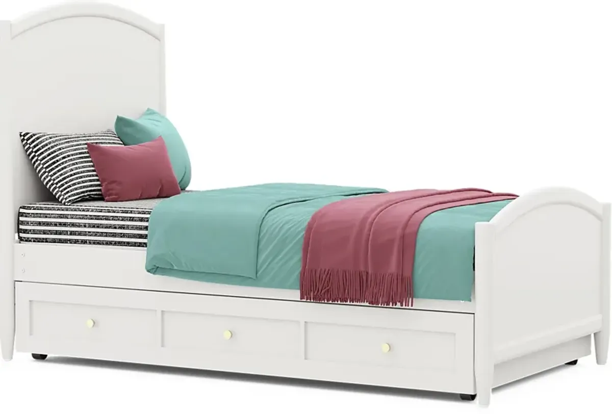 Kids Modern Colors White 3 Pc Twin Panel Bed