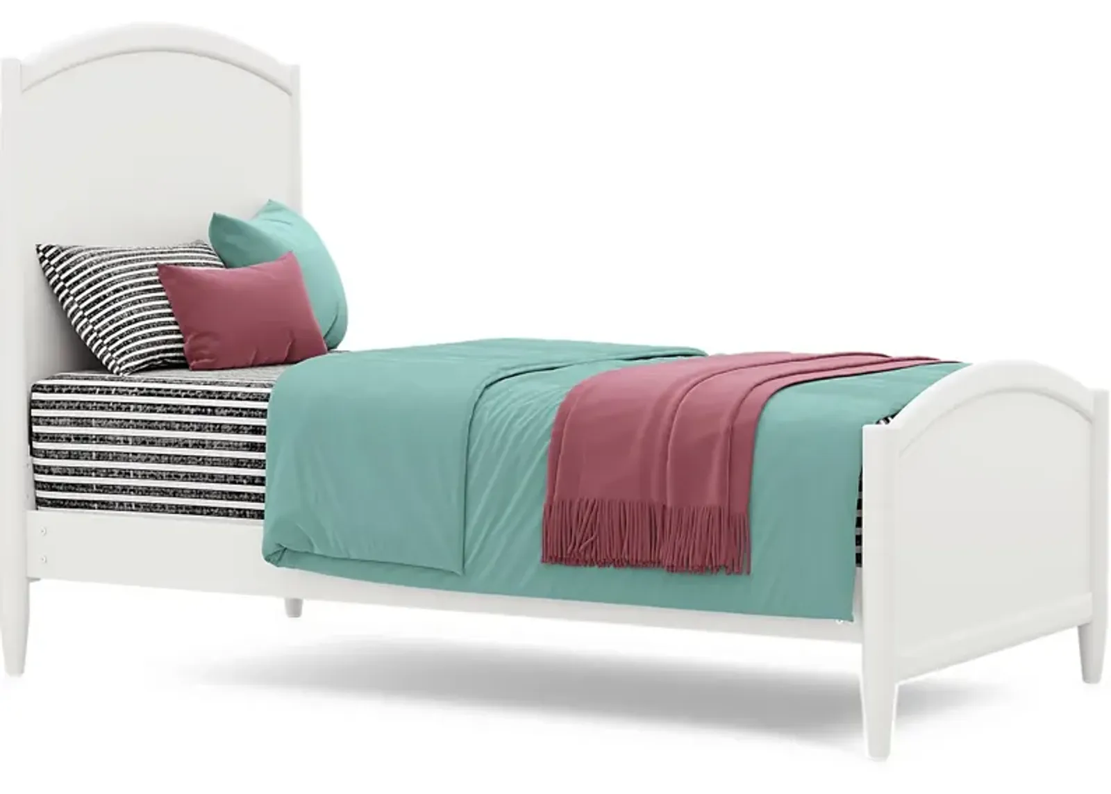 Kids Modern Colors White 3 Pc Twin Panel Bed