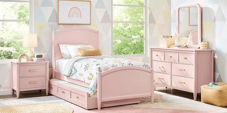 Kids Modern Colors Pink 3 Pc Twin Panel Bed