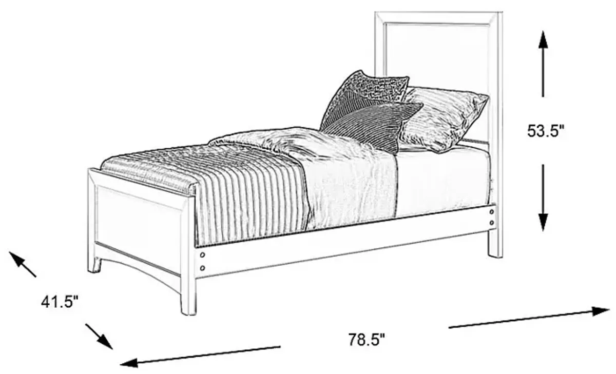 Kids Ivy League 2.0 White 3 Pc Twin Panel Bed