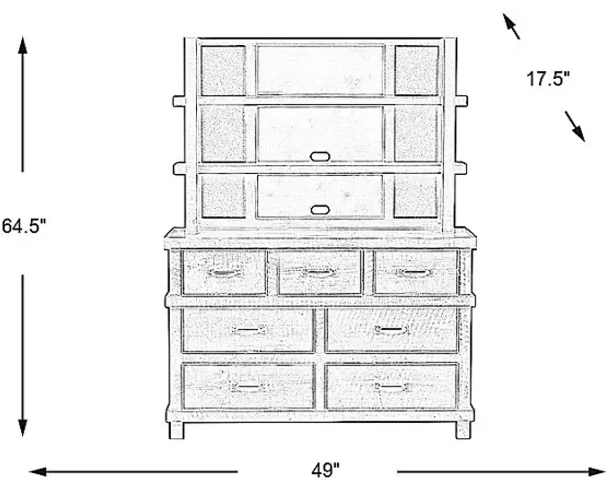 Kids Montana 2.0 Espresso Dresser & Hutch