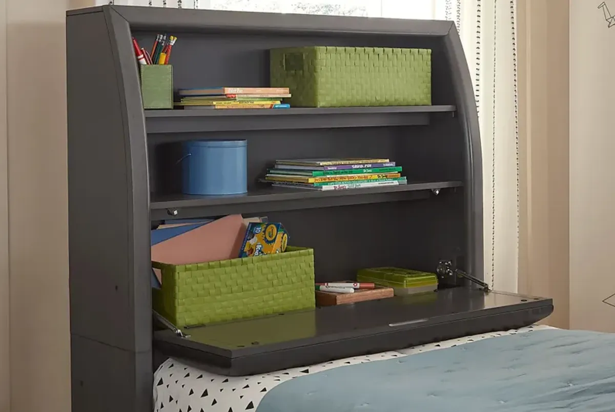 Kids Santa Cruz Gray 3 Pc Twin Bookcase Bed